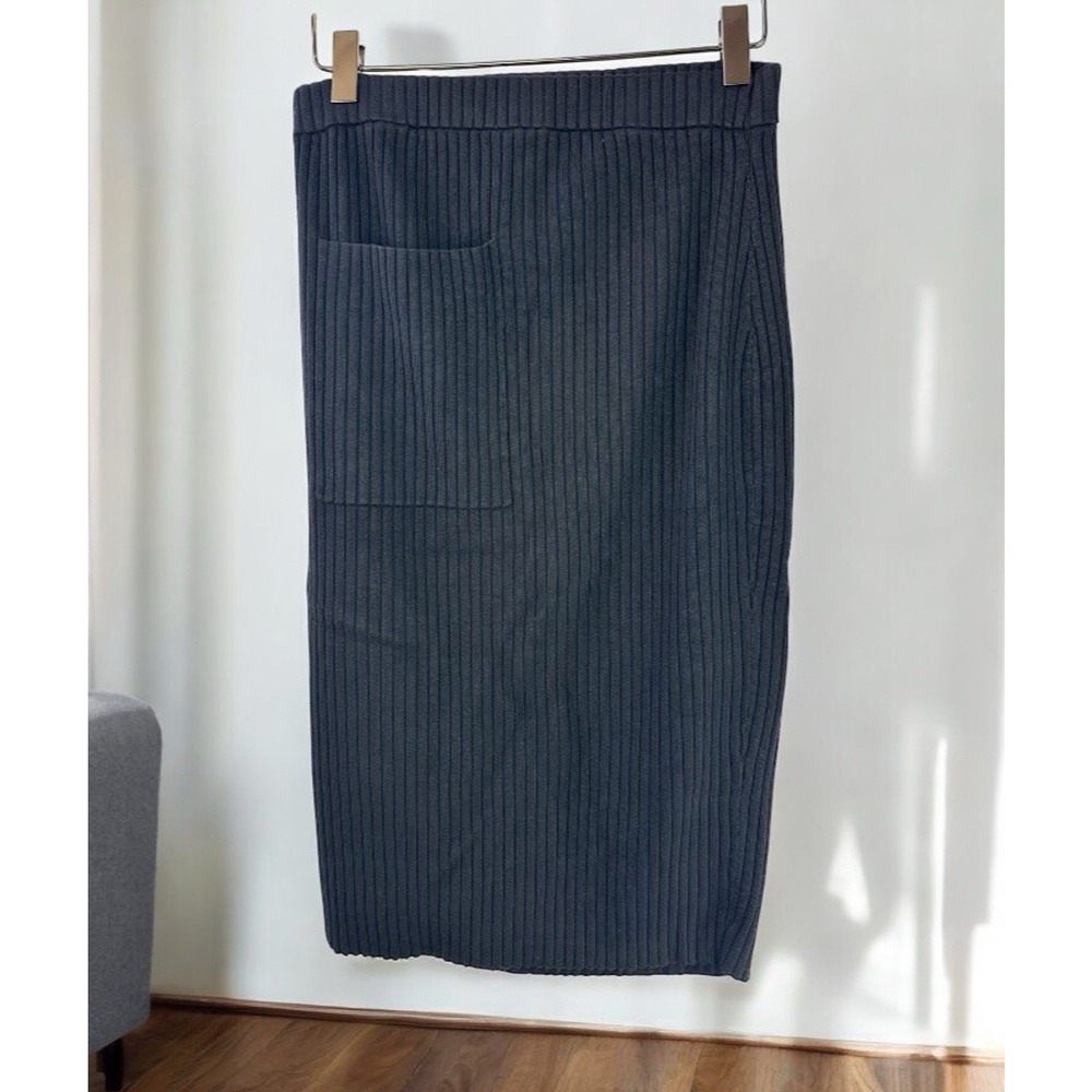 Universal Standard Ribbed Knit Patch Pocket Pencil Skirt Black M Plus Size 18 20 - Picture 2 of 11